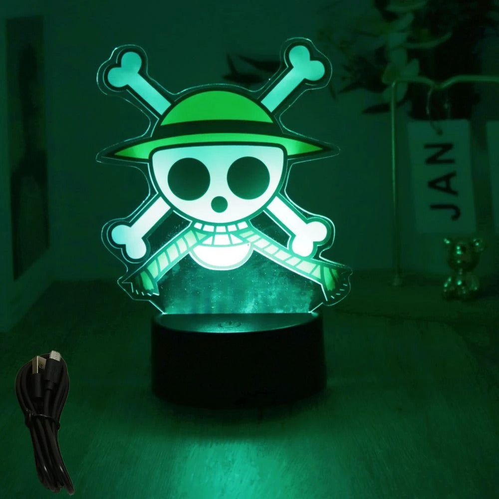 Luffy & Zoro Anime Figures – PVC Collectible with 3D LED Lamp