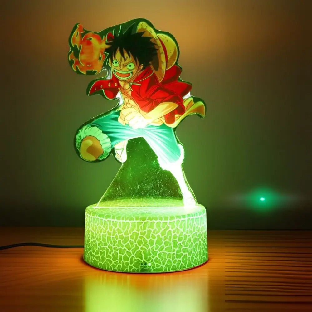 Luffy & Zoro Anime Figures – PVC Collectible with 3D LED Lamp